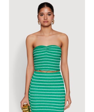 Almost Famous Striped Sweetheart Neckline Tube Top