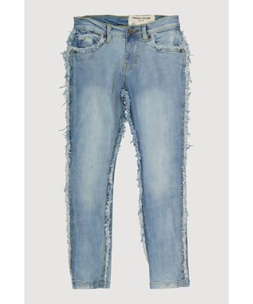 Boys Frayed Trim Skinny Jeans