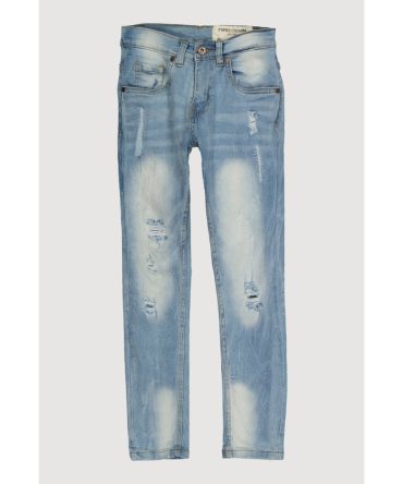 Boys Whiskered and Distressed Skinny Jeans