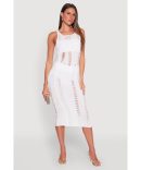 Gauze Knit High Waisted Wide Leg Pants