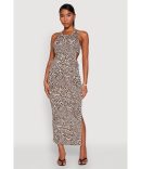 Animal Floral Print Maxi Tube Dress