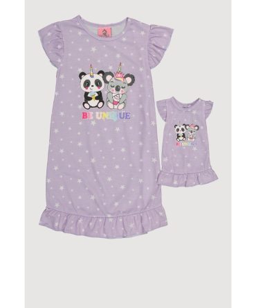 Girls Be Unique Graphic Nightgown
