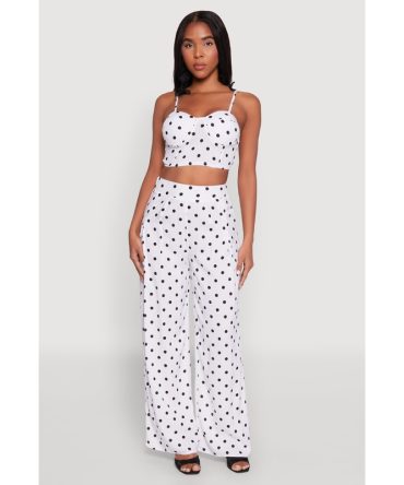 High Waisted Polka Dot Palazzo Pants