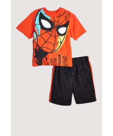 Little Boys Spider-Man Graphic Tee and Jersey Mesh Shorts