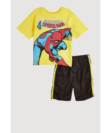Little Boys The Amazing Spider-Man Graphic Tee and Mesh Shorts