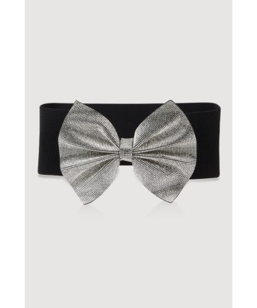 Rhinestone Studded Bow Belt