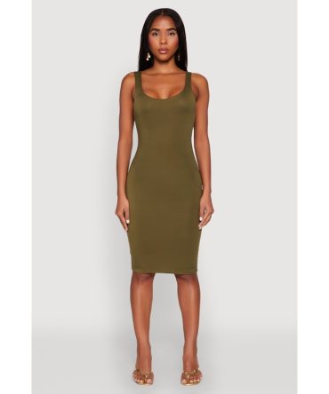 Scoop Neck Midi Tank Dress
