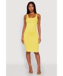 Seamless Chevron Rib Knit Tank Dress