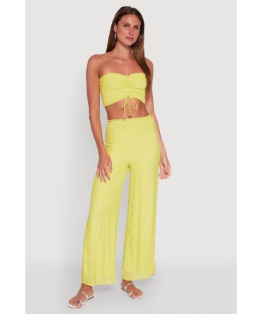 Smocked High Waisted Palazzo Pants