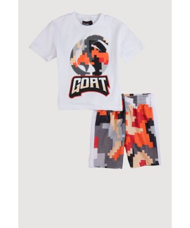 Toddler Boys GOAT Graphic Tee and Jersey Mesh Shorts