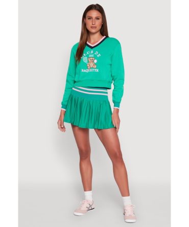 Varsity Stripe Waistband Tennis Skirt