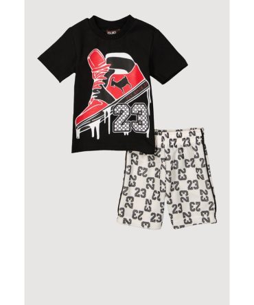 Baby Boys 0-9M 23 Sneaker Graphic Tee and Shorts