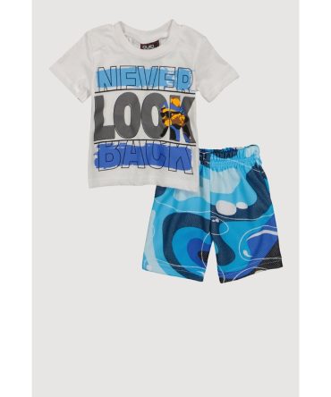 Baby Boys 0-9M Never Look Back Graphic Tee and Shorts