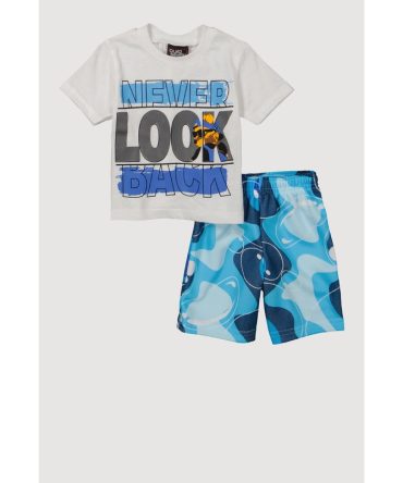 Baby Boys 12-24M Never Look Back Graphic Tee and Shorts