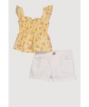Baby Girls 0-9M Flower Embroidered Tee and Leggings