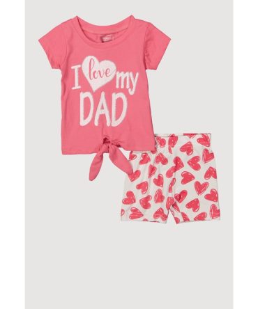 Baby Girls 0-9M I Love My Dad Graphic Tee and Shorts
