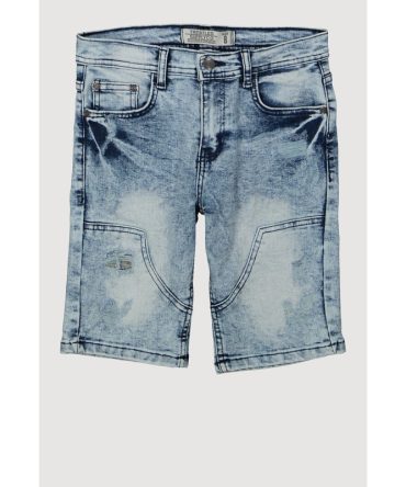 Boys Distressed Mineral Wash Denim Shorts