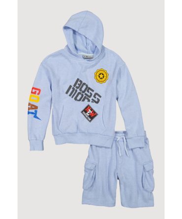 Boys GOAT Graphic Hooded Sweatshirt and Shorts