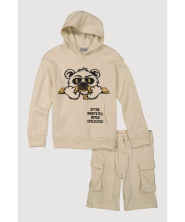 Boys Never Duplicated Graphic Sweatshirt and Cargo Shorts