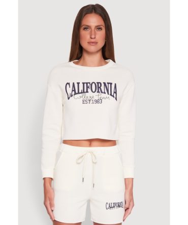 California Embroidered Cropped Sweatshirt