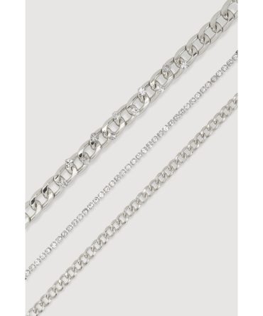 Cubic Zirconia Chain Anklets Set of 3