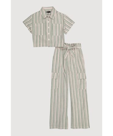 Girls Striped Shirt and Cargo Pants