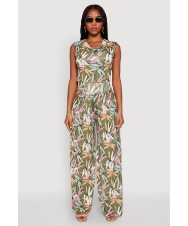 High Waisted Floral Print Palazzo Pants