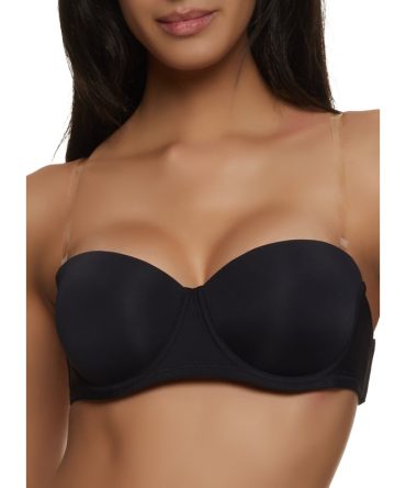 Basic Clear Back Strap Convertible Balconette Bra