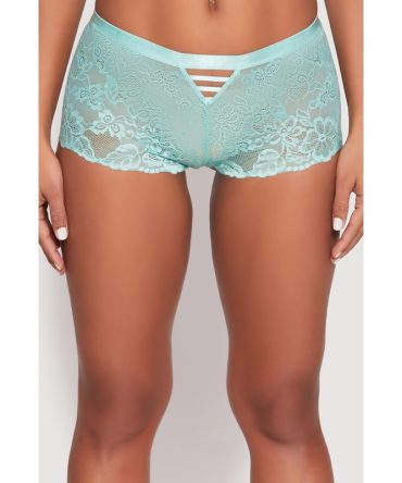 Caged Front Floral Lace Boyshort Panty
