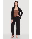 Crepe Knit Paper Bag Waist Belted Dress Pants