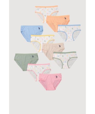 Girls Beverly Hills Polo Club Printed Pattern Underwear 10 Pack