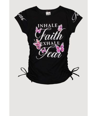 Girls Inhale Faith Exhale Fear Graphic T-Shirt