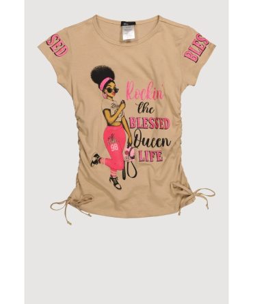 Girls Rockin The Blessed Queen Life Graphic Tee