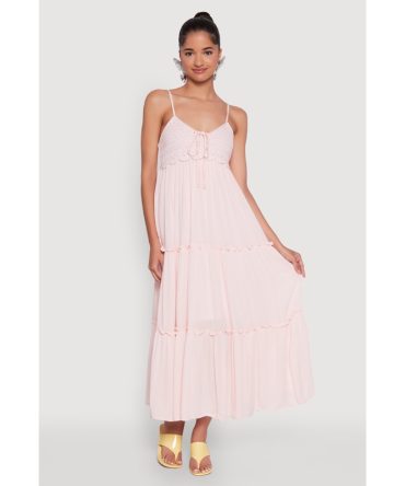 Haute Monde Crochet Detail Tiered Sundress