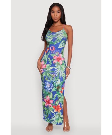 Haute Monde Sleeveless Scoop Neck Floral Maxi Dress