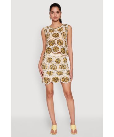 Hexagon Geometric Crochet Skirt