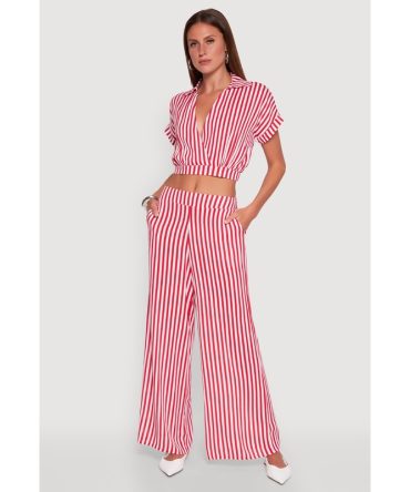 Striped Wide Leg Palazzo Pants