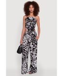 Triangle Dot Print Belted Pants