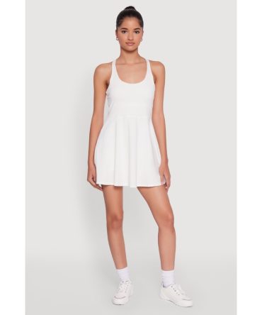 Trendy Criss Cross Back Scoop Neck Tennis Dress