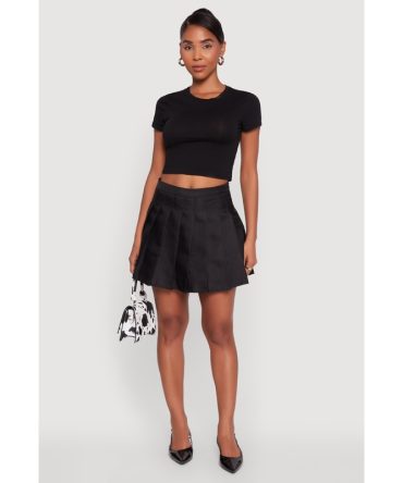 Trendy High Waisted Pleated Skirt