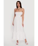 Trendy Textured Knit Tie Back Cut Out Maxi Dress