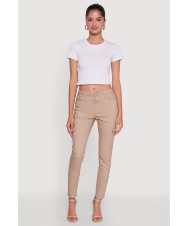 WAX Solid Twill Skinny Cargo Pants