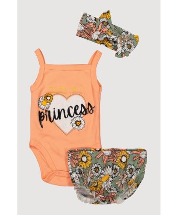 Baby Girls 0-9M Dads No. 1 Princess Bodysuit and Shorts