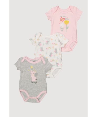 Baby Girls 0-9M Let Love Grow Graphic Bodysuits 3 Pack