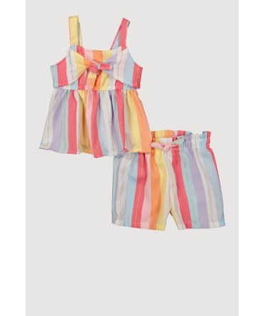 Baby Girls 12-24M Striped Tie Front Blouse and Shorts