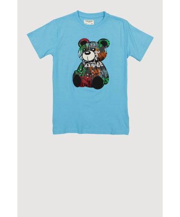 Boys Embroidered Graffiti Bear Tee