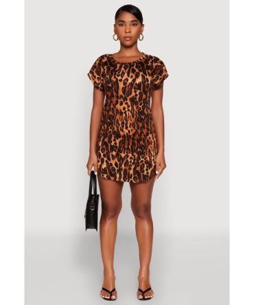 Leopard Print Shift Dress