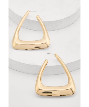 Metallic Triangle Hoop Earrings