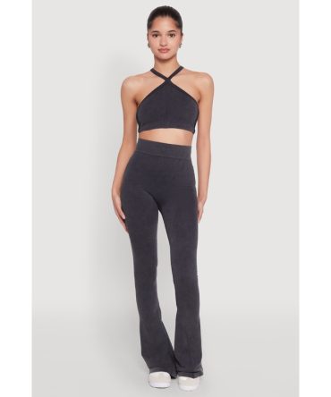 Mineral Wash Seamless Flared Pants