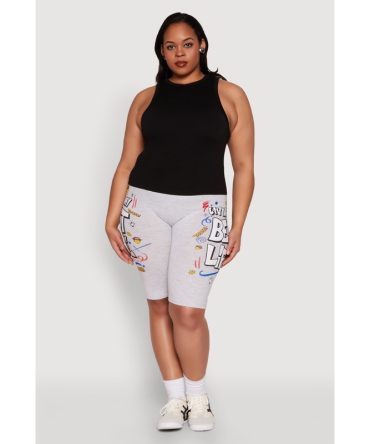 Plus Size Living My Best Life Graphic Shorts
